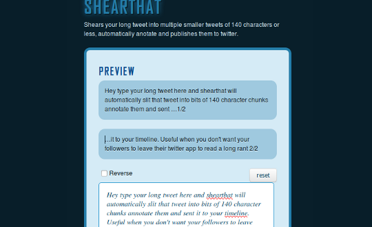 screenshot of shearthat webapp